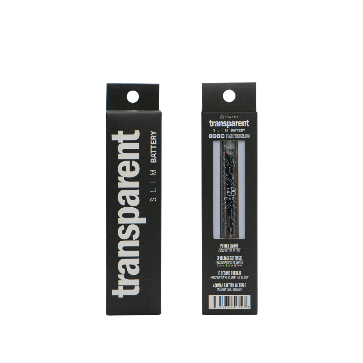 Transparent light up Vape battery by Stache - Image 7