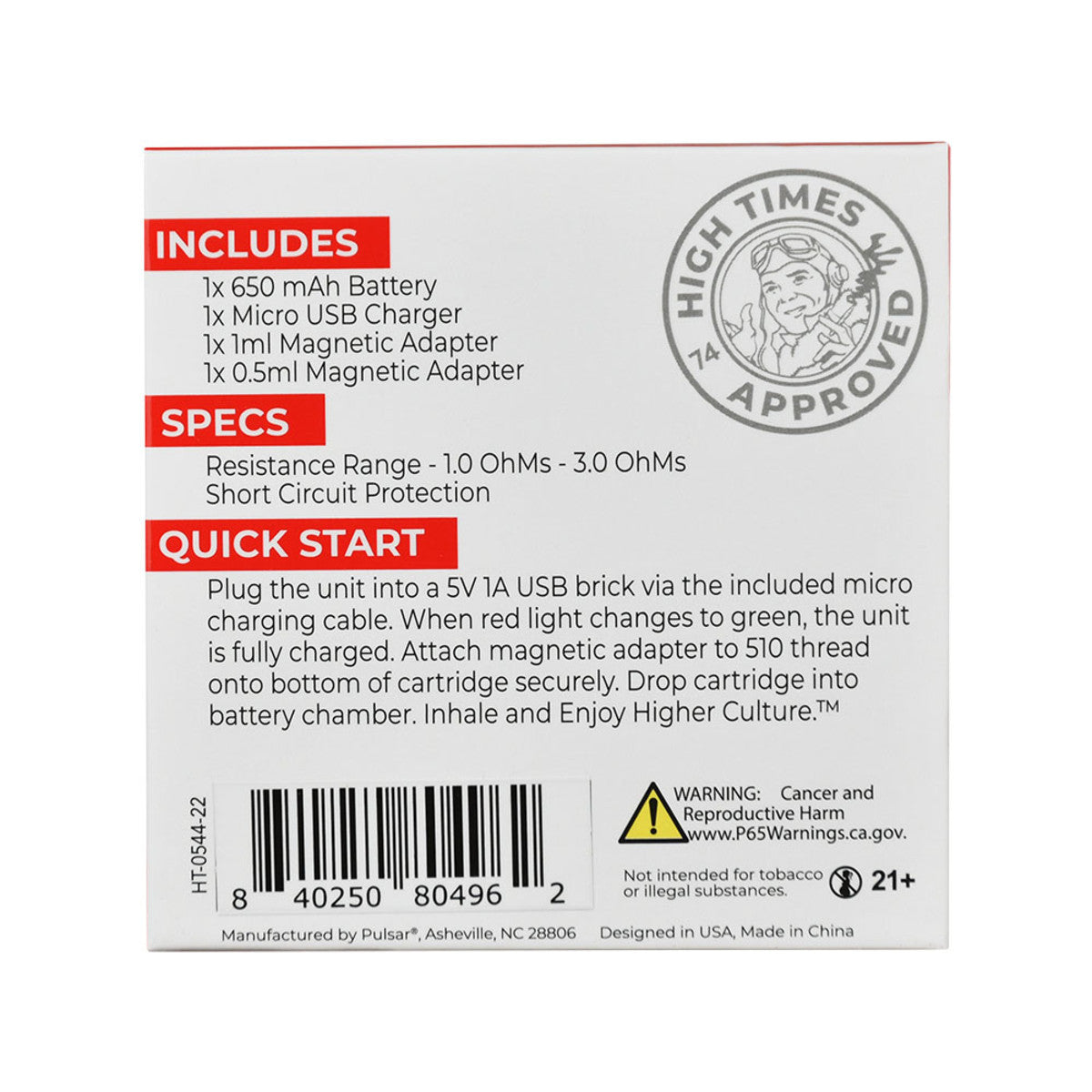 High Times easy to use auto draw 510 battery / 650mAh - Image 3